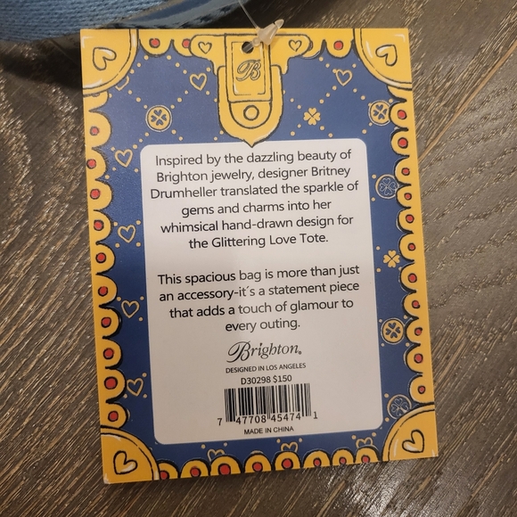 Brighton Colorful Glittering Heart Tote Bag New with Tags - Picture 9 of 16